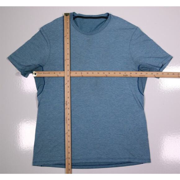 Lululemon Aqua Blue Workout Exercise Training T-Shirt Men's Medium - Picture 3 of 5